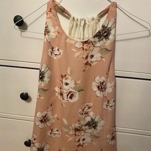 Pink floral tank top. Size M